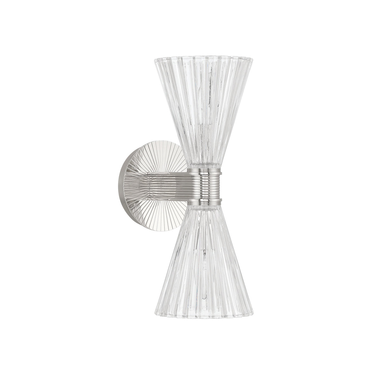 Crystorama Lotus 5.5" 2-Light Wall Sconce Polished Nickel - detail