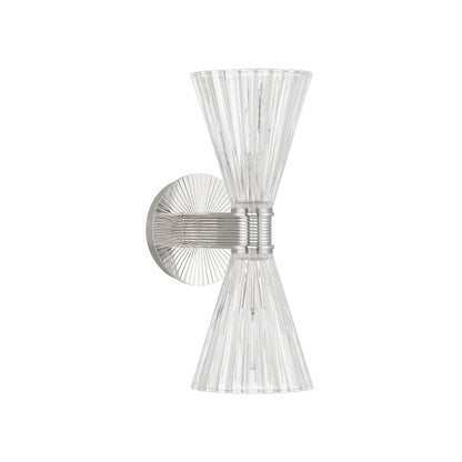 Crystorama Lotus 5.5" 2-Light Wall Sconce Polished Nickel - detail
