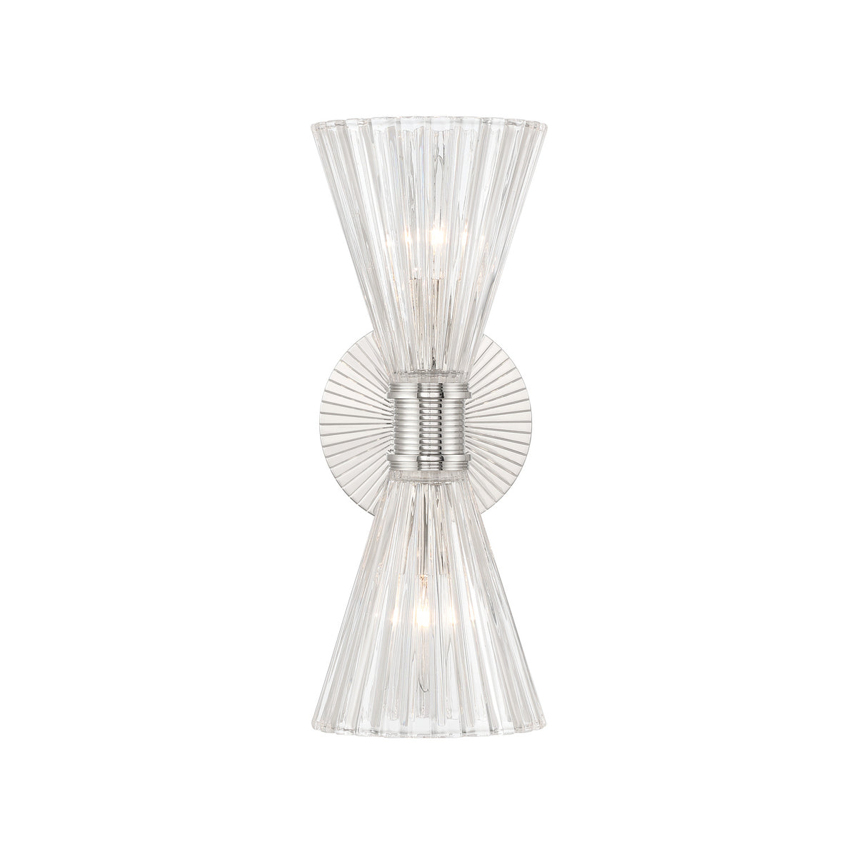 Crystorama Lotus 5.5" 2-Light Wall Sconce Polished Nickel - detail