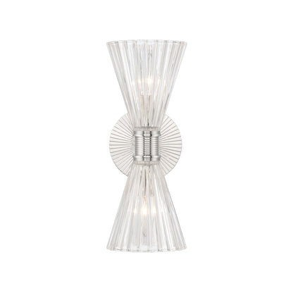 Crystorama Lotus 5.5" 2-Light Wall Sconce Polished Nickel - detail