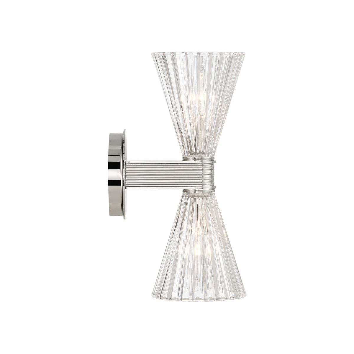 Crystorama Lotus 5.5" 2-Light Wall Sconce Polished Nickel - detail