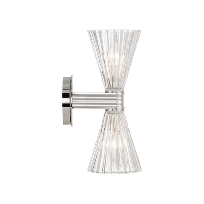 Crystorama Lotus 5.5" 2-Light Wall Sconce Polished Nickel - detail