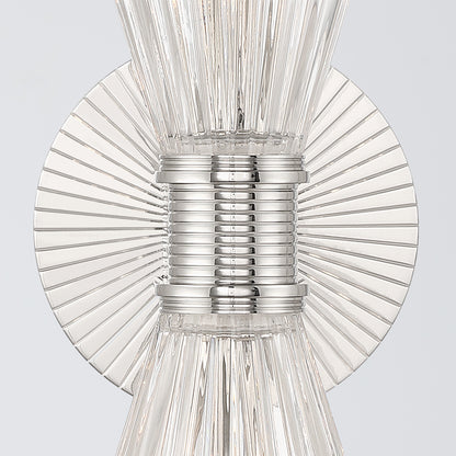 Crystorama Lotus 5.5" 2-Light Wall Sconce Polished Nickel - detail