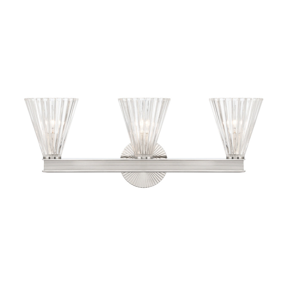 Crystorama Lotus 3-Light Bathroom Vanity Polished Nickel