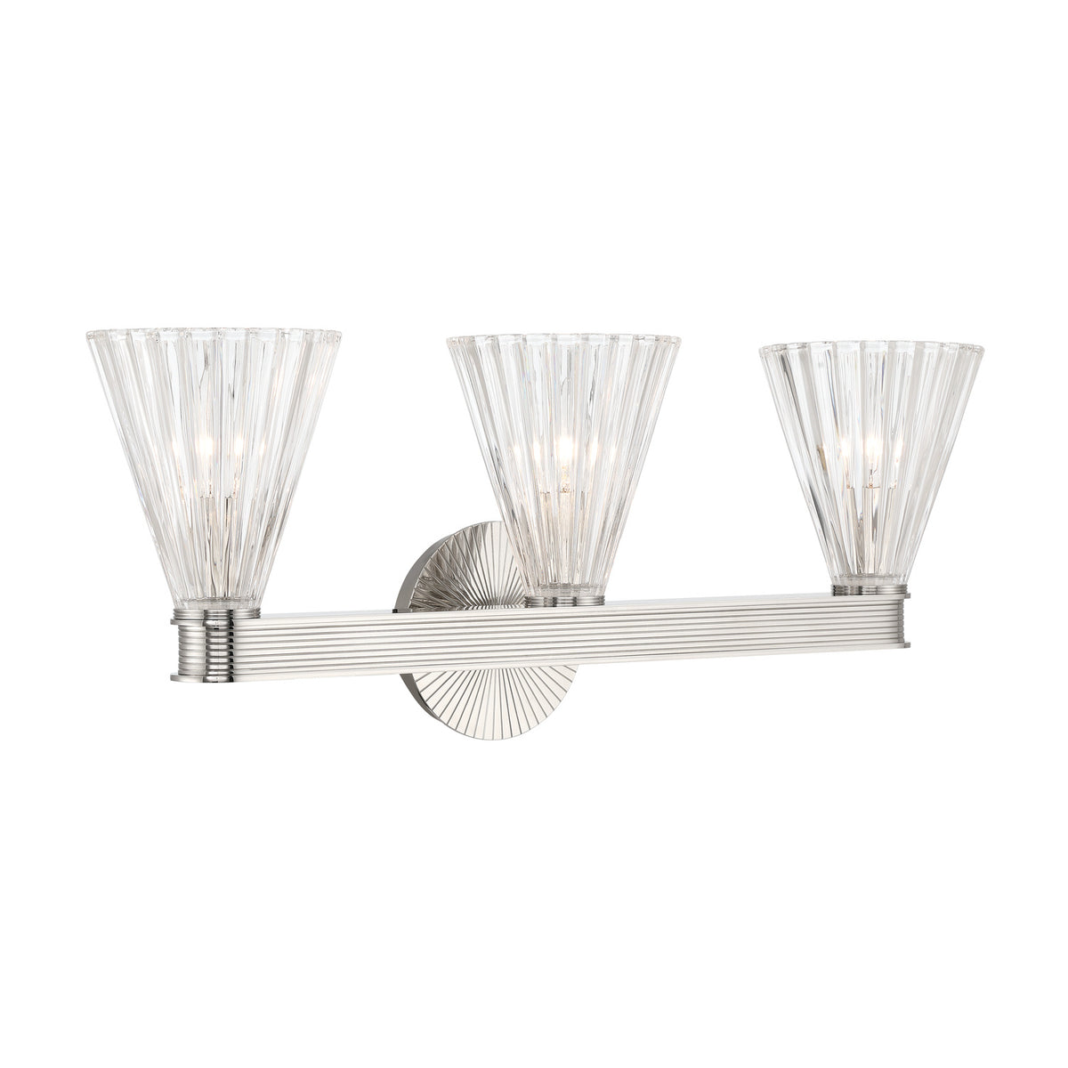 Crystorama Lotus 3-Light Bathroom Vanity Polished Nickel - detail