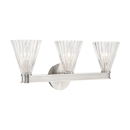 Crystorama Lotus 3-Light Bathroom Vanity Polished Nickel - detail