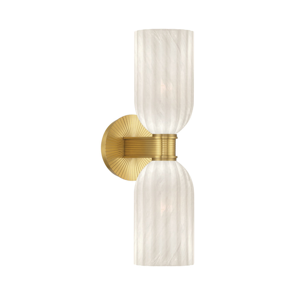 Crystorama Lotus 5" 2-Light Bathroom Sconce Luxe Gold