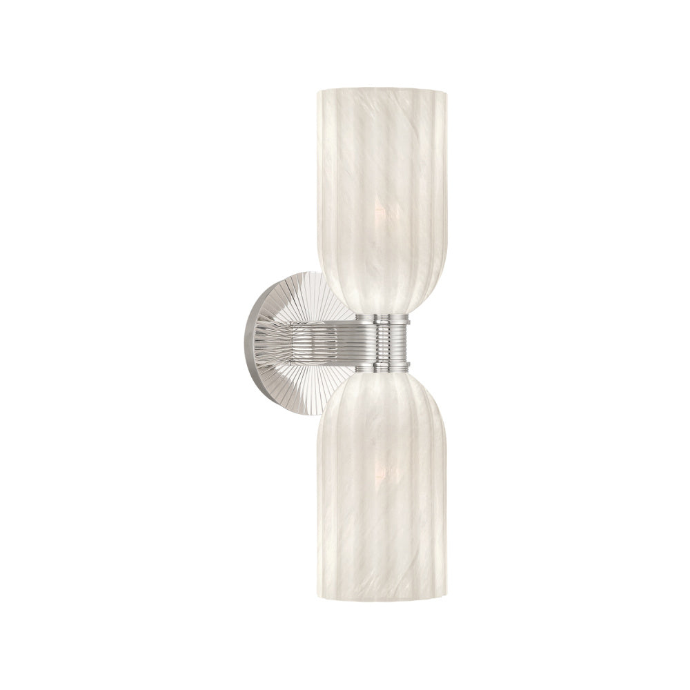 Crystorama Lotus 5" 2-Light Bathroom Sconce Polished Nickel