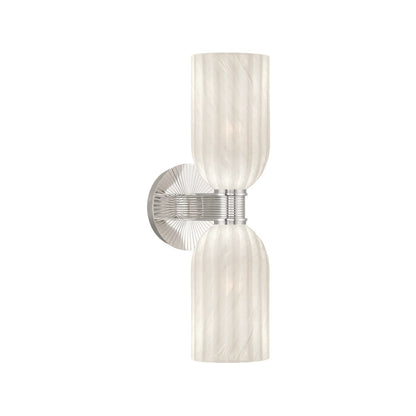 Crystorama Lotus 5" 2-Light Bathroom Sconce Polished Nickel