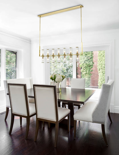 Alora Lighting Revolve 14 Light Linear Chandelier Polished Nickel