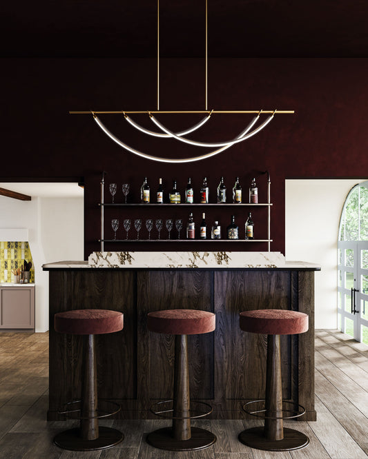 Aryas 48-in Vintage Brass LED Linear Pendant - Alora Lighting - view 2