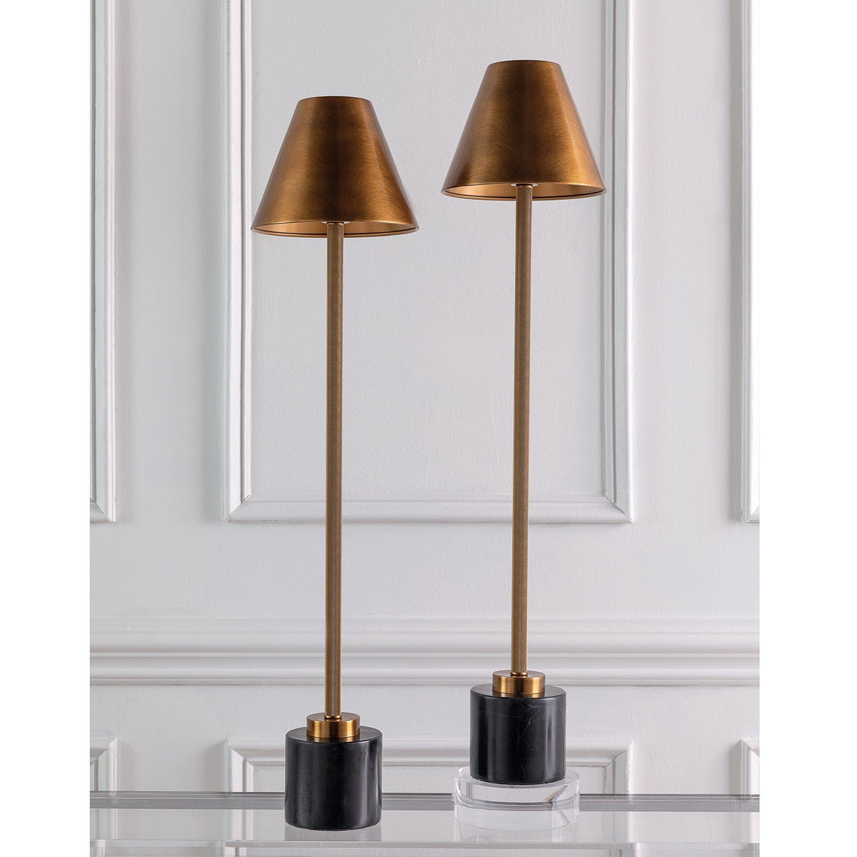 Parliament Buffet Lamp Set of 2 Plain / Brass