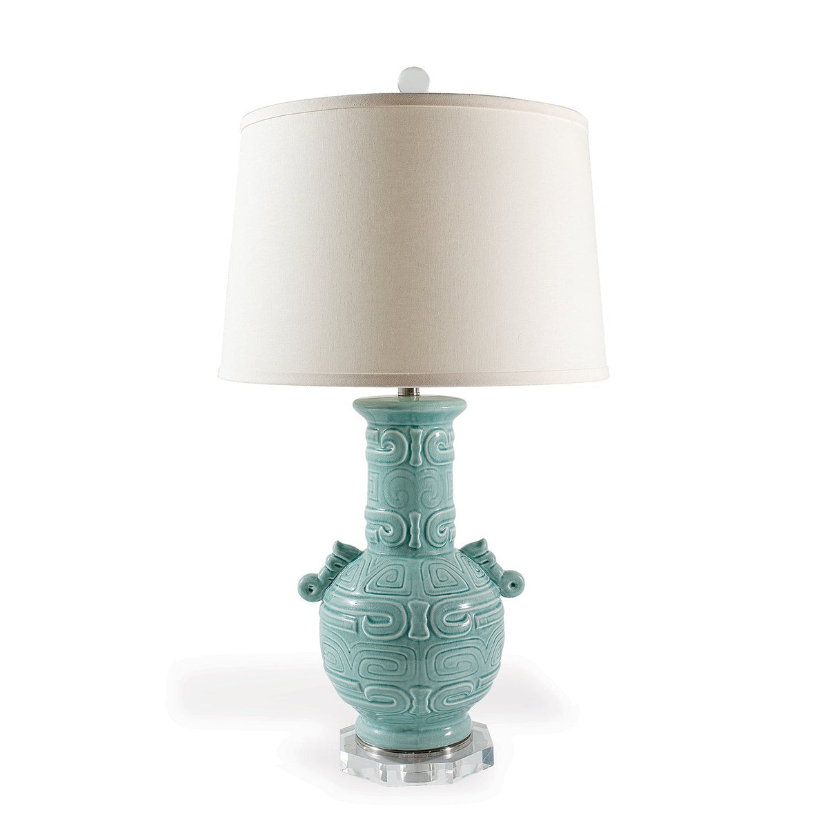 Dynasty Lamp Celadon / Polished Nickel