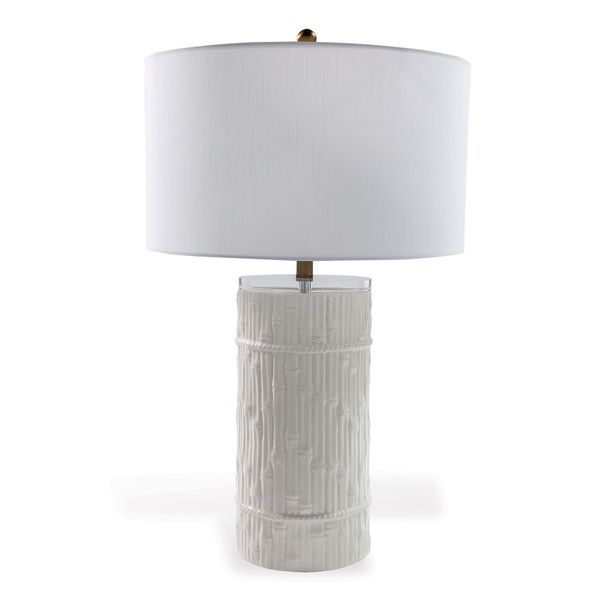Bamboo Cylinder Lamp Cream