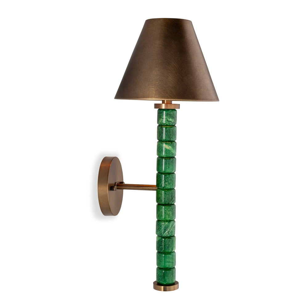 Port 68 Jade Garden Sconce Aged Brass