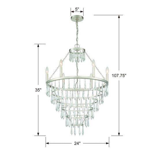 Lucille 6 Light Antique Silver Chandelier