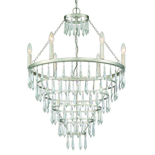 Crystorama Lucille Chandelier Antique Silver
