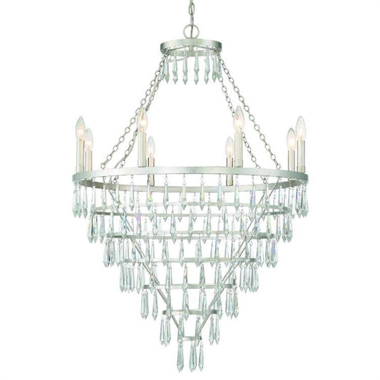 Crystorama Lucille Chandelier Antique Silver