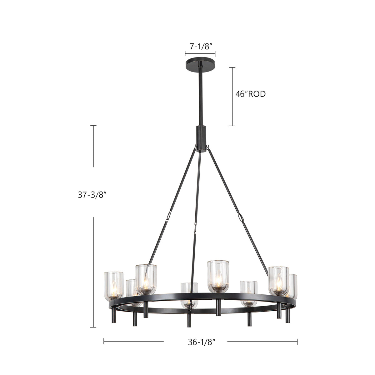 Lucian 36" 8-Light Chandelier