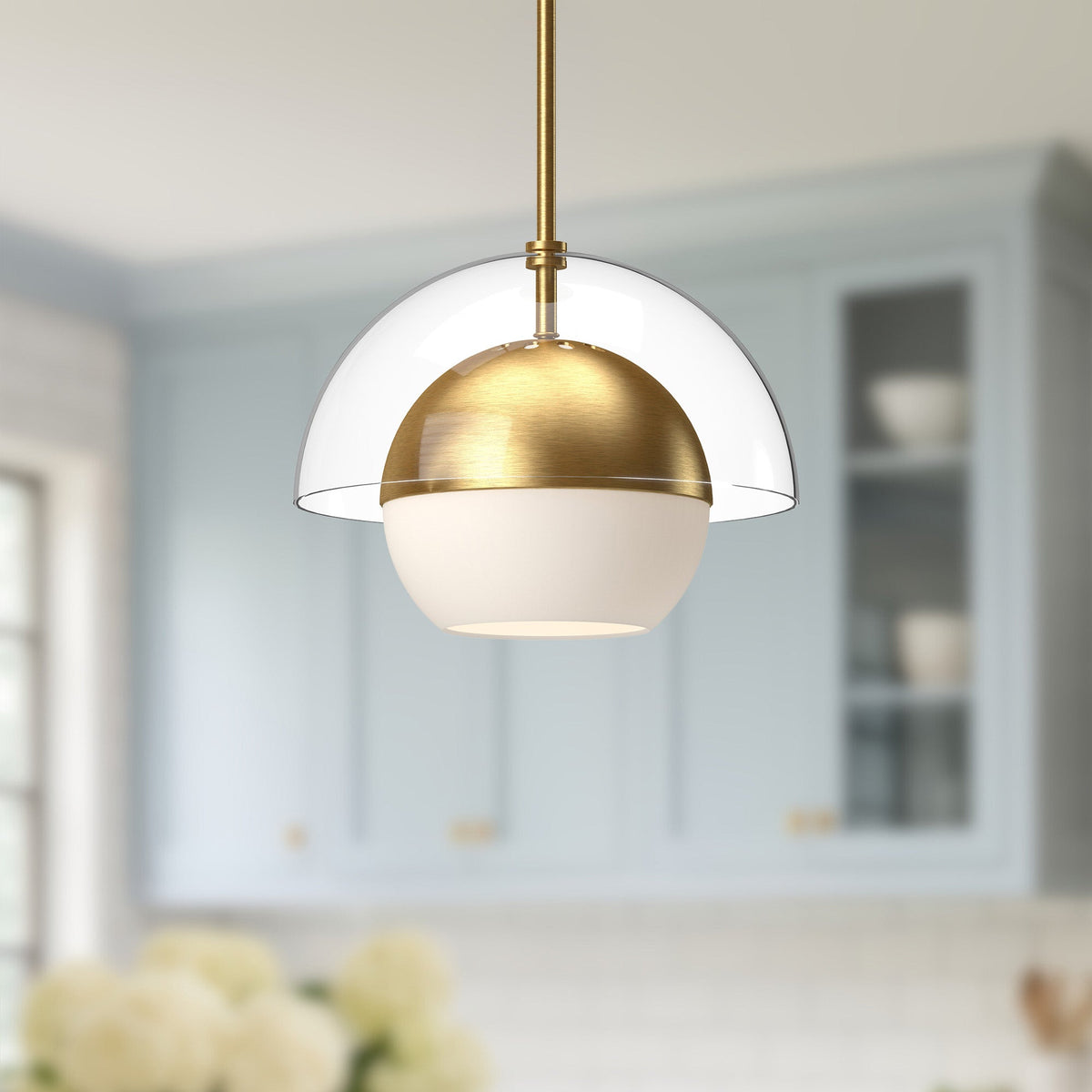 Lucy 12" Opal Glass 1-Light Pendant