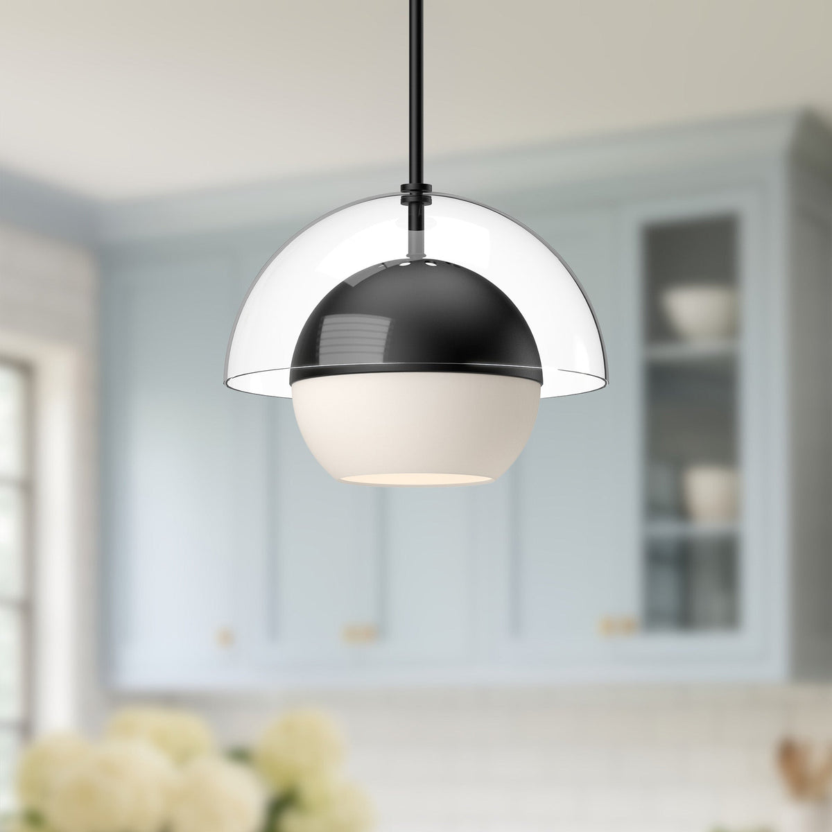 Lucy 12" Opal Glass 1-Light Pendant