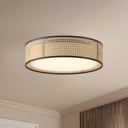Lyla 16" Rattan LED Flush Mount