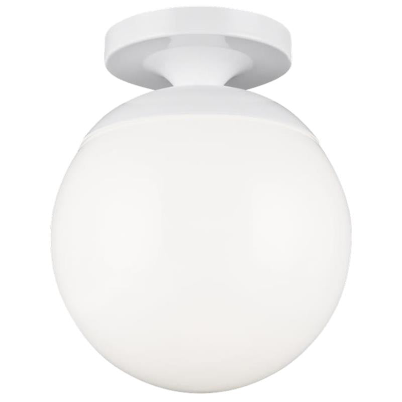 Visual Comfort Studio Leo Globe Semi-Flush Mount White