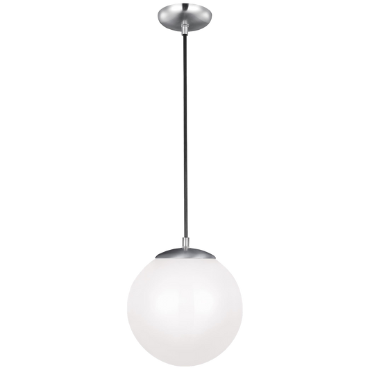 Visual Comfort Studio Leo Medium Globe Pendant Satin Aluminum
