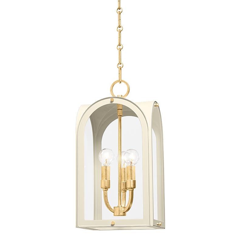 Hudson Valley Lincroft Lantern Vintage Gold Leaf, Soft Sand