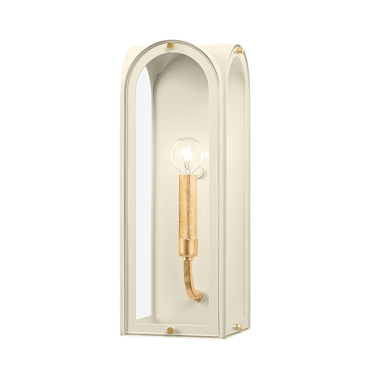 Hudson Valley Lincroft Wall Sconce Vintage Gold Leaf, Soft Sand