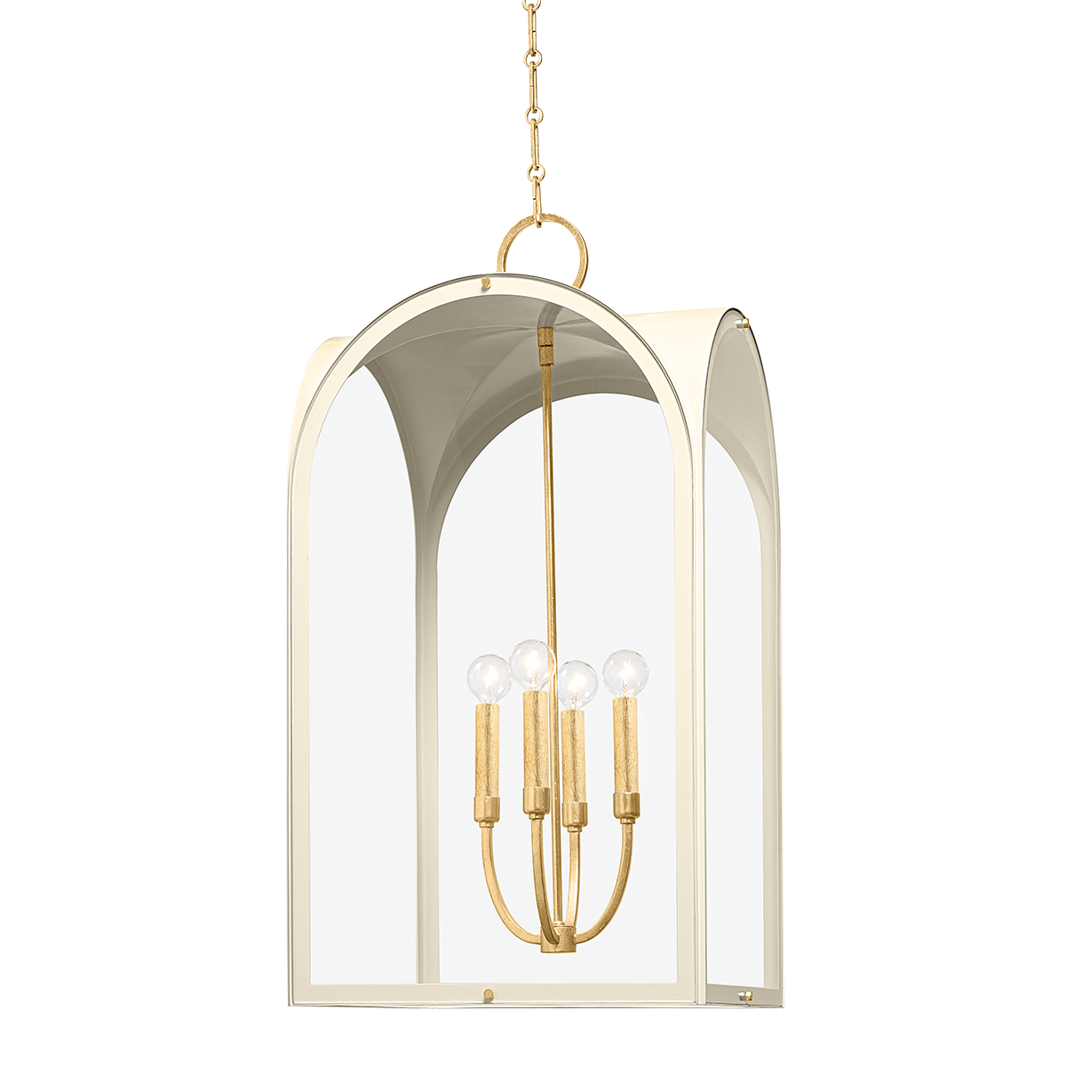Hudson Valley Lincroft Lantern Vintage Gold Leaf, Soft Sand