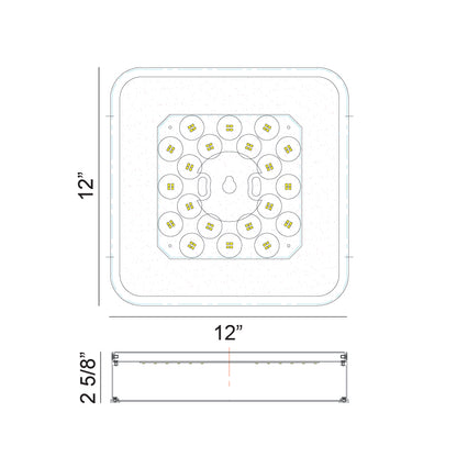 Matteo Lighting Ainslay 12" Square LED Flush Mount in Black + Aged Gold Brass (M10542BKAG) – alternate view