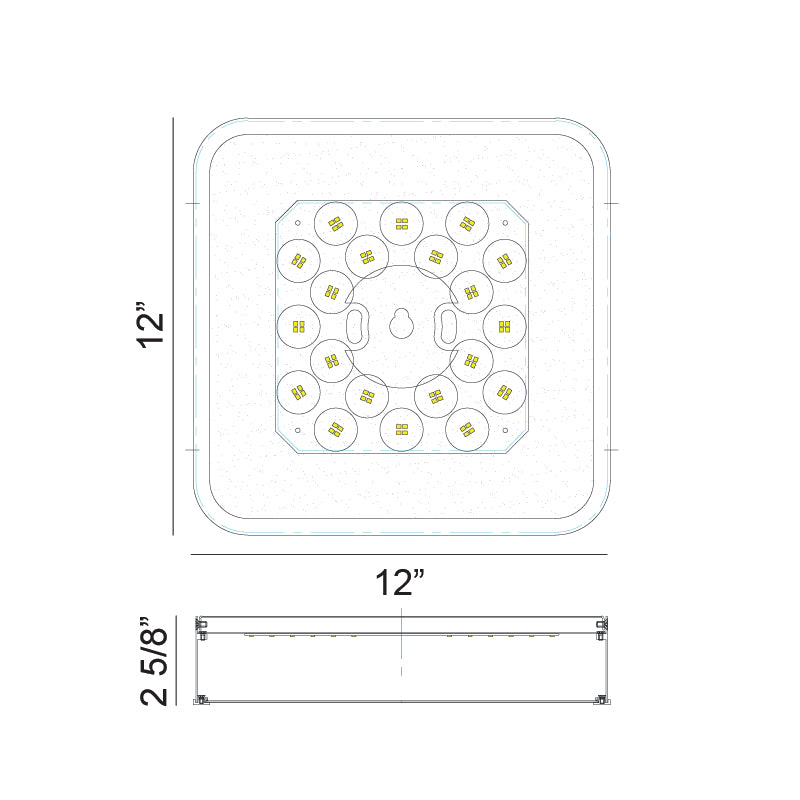 Matteo Lighting Ainslay 12" Square LED Flush Mount in White + Aged Gold Brass (M10542WHAG) – alternate view