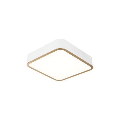 Matteo Lighting Ainslay 12" Square LED Flush Mount in White + Aged Gold Brass (M10542WHAG)