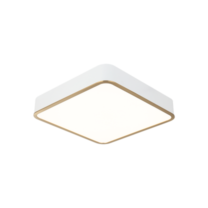 Matteo Lighting Ainslay 15" Square LED Flush Mount in White + Aged Gold Brass (M10545WHAG)