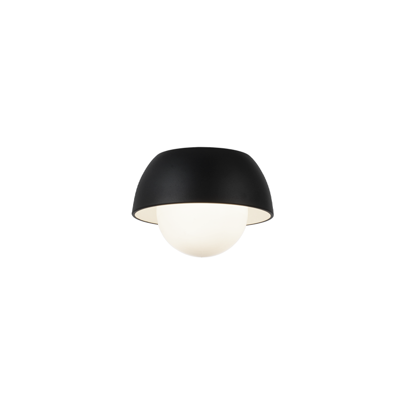 Matteo Lighting Watson 9" 1-Light Flush Mount in Matte Black (M11301MBOP)