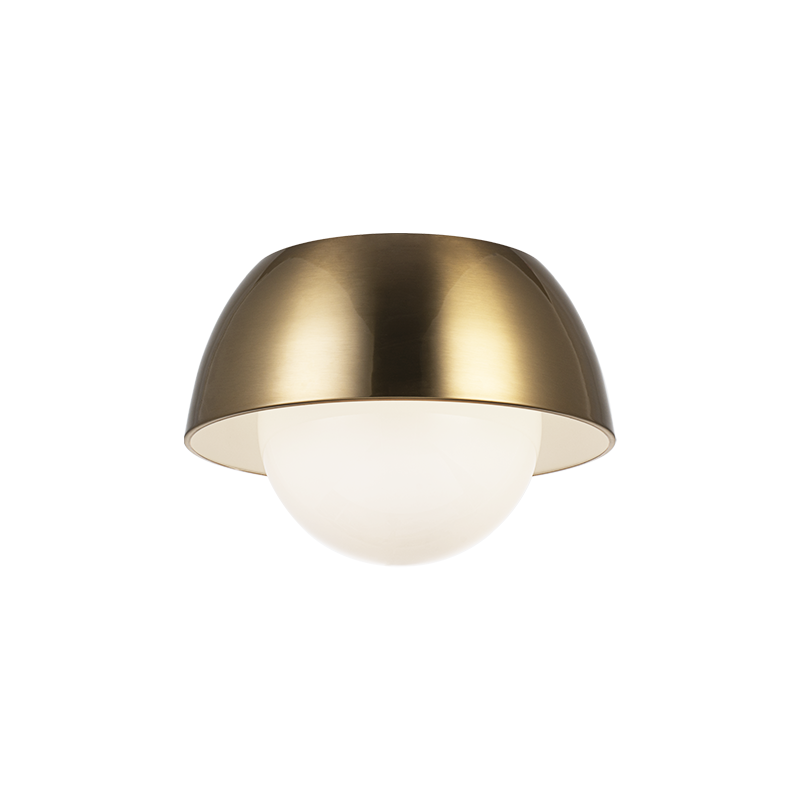 Matteo Lighting Watson 13" 1-Light Flush Mount in Aged Gold Brass (M11311AGOP)