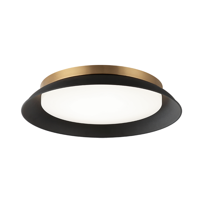 Matteo Lighting Finley 18" LED Flush Mount in Matte Black + Aged Gold Brass (M12518MBAG)