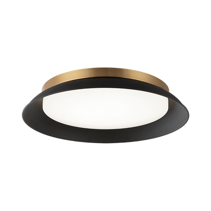Matteo Lighting Finley 18" LED Flush Mount in Matte Black + Aged Gold Brass (M12518MBAG)