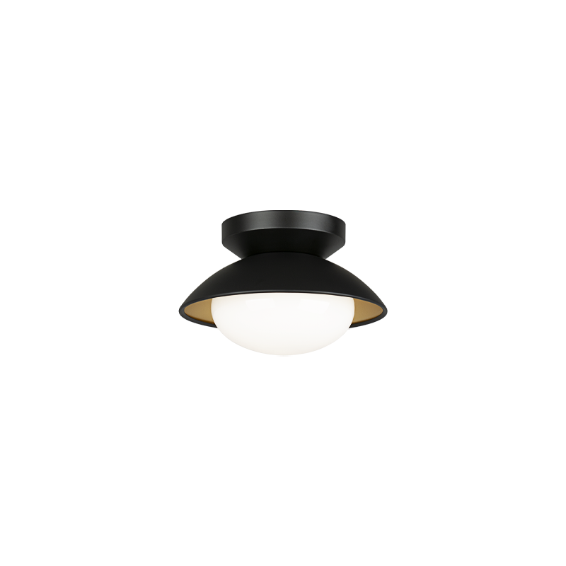 Matteo Lighting Hatley 8" Flush Mount in Black (M13101BKOP)