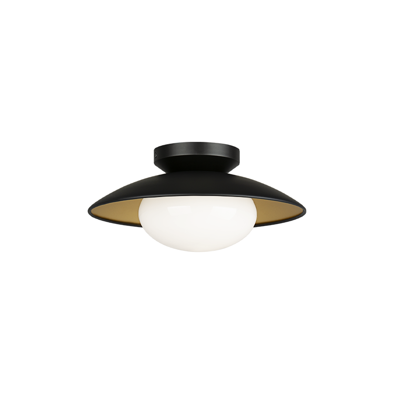 Matteo Lighting Hatley 12" Flush Mount in Black (M13111BKOP)