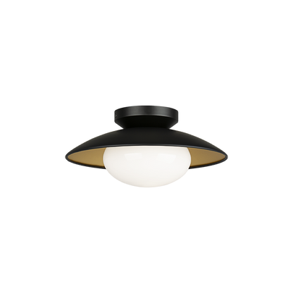 Matteo Lighting Hatley 12" Flush Mount in Black (M13111BKOP)