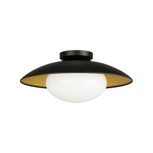 Matteo Lighting Hatley 16" Flush Mount in Black (M13121BKOP)