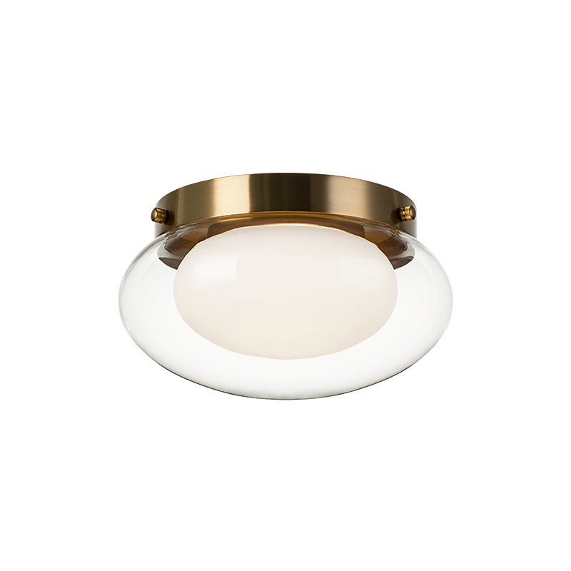 Matteo Lighting Caspian 11" Flush Mount in Aged Gold Brass (M15701AG)
