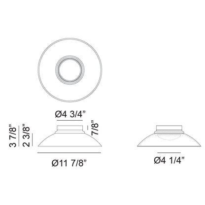 Matteo Lighting Luna 12" LED Flush Mount – line drawing with dimensions
