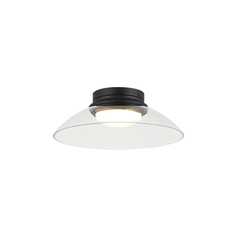 Matteo Lighting Luna 12" LED Flush Mount in Matte Black / Clear (M16401MBCL)