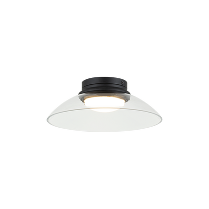 Matteo Lighting Luna 12" LED Flush Mount in Matte Black / Clear (M16401MBCL)