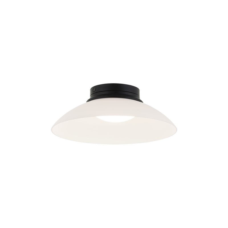 Matteo Lighting Luna 12" LED Flush Mount in Matte Black / Frosted (M16401MBFR)