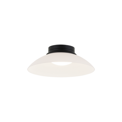 Matteo Lighting Luna 12" LED Flush Mount in Matte Black / Frosted (M16401MBFR)