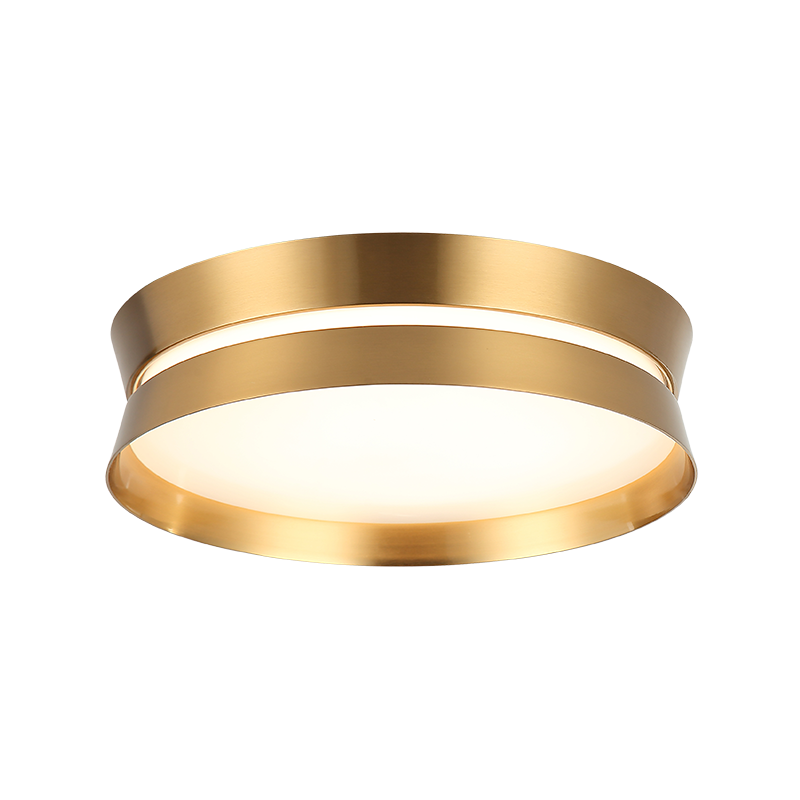 Matteo Lighting Greyson 12" LED Flush Mount in Aged Gold Brass (M18812AG)